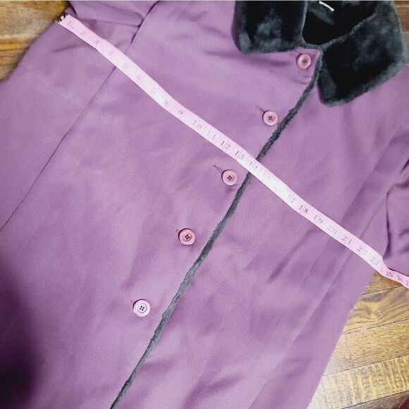 Vintage 1970s Mob Wife Mauve Pink Faux Fur Quilted Lining Winter Coat - Picture 8 of 17